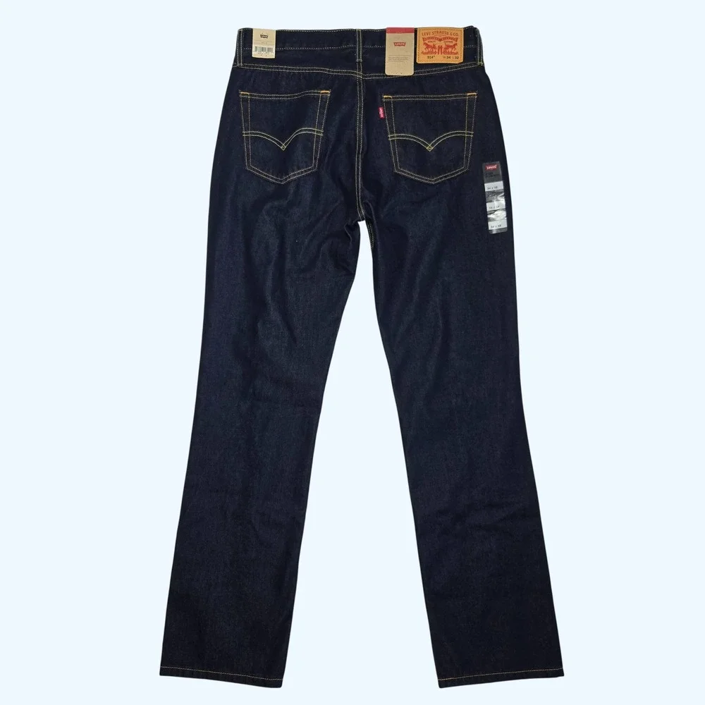 NEW Levis 514 Straight Fit Mens Dark Indigo Wash Denim Jeans 34x32